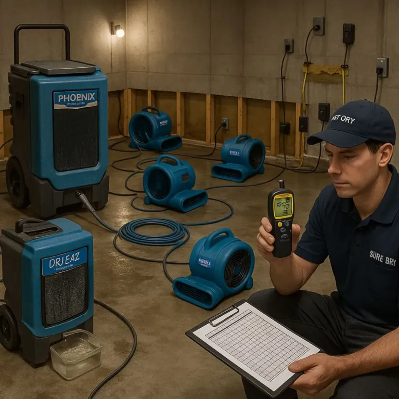 Structural Drying and Dehumidification process in Lodi, OH
